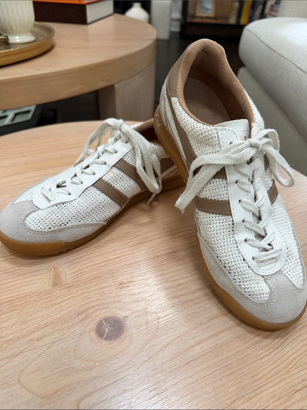 Women’s Gola Cream and Tan Tornado Zephyr Sneakers